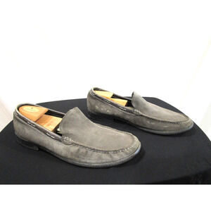 John Varvatos Gray Suede Leather Slip On Loafers Shoes Men Sz 13 M